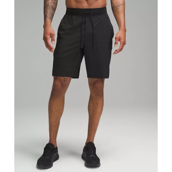 Lululemon Shorts Men's Medium M  Black 9" Lined Performance Stretch Gym Workout - Picture 1 of 9